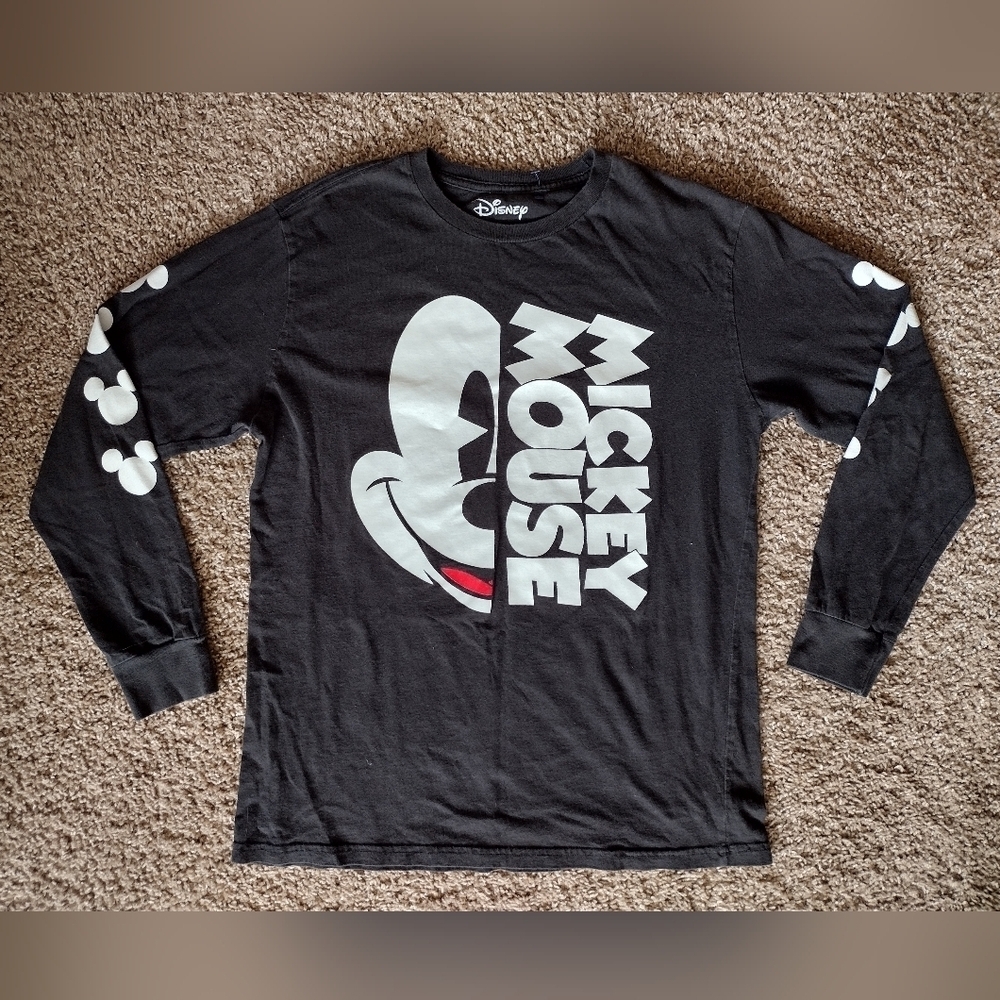 Disney Mickey Mouse Black Long Sleeve T-shirt Large